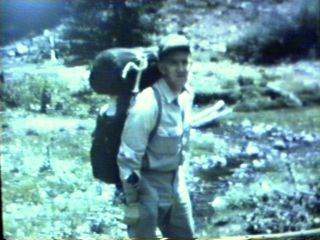 Picture of Fred Poppe taken at the 1966 Troop 80 Wilderness camp